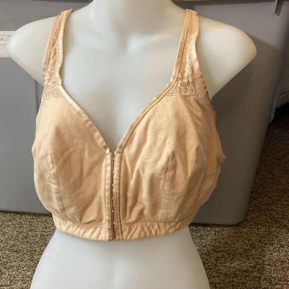Comfortchoice Elegant Tan Lace Trim Bra Size 46C Plus - Picture 1 of 4